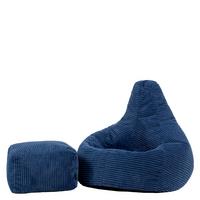 KINDERSITZSACK mit Hocker Dalton Cord - Blau, Textil (69/59/65cm) - icon