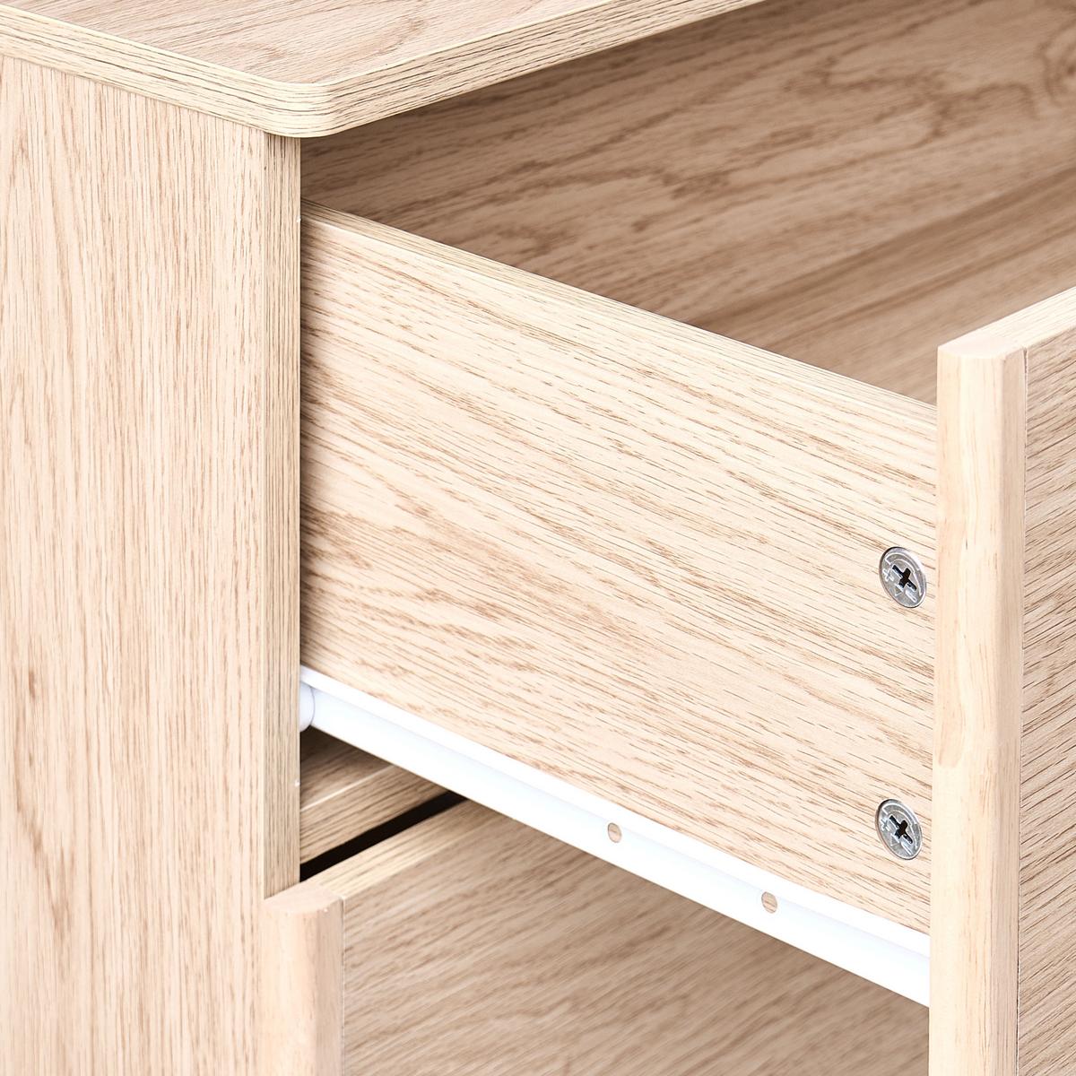 KOMMODE mit 6 Schubladen Hellbraun Collins - Hellbraun, Holzwerkstoff (156/86/46cm) - Beliani
