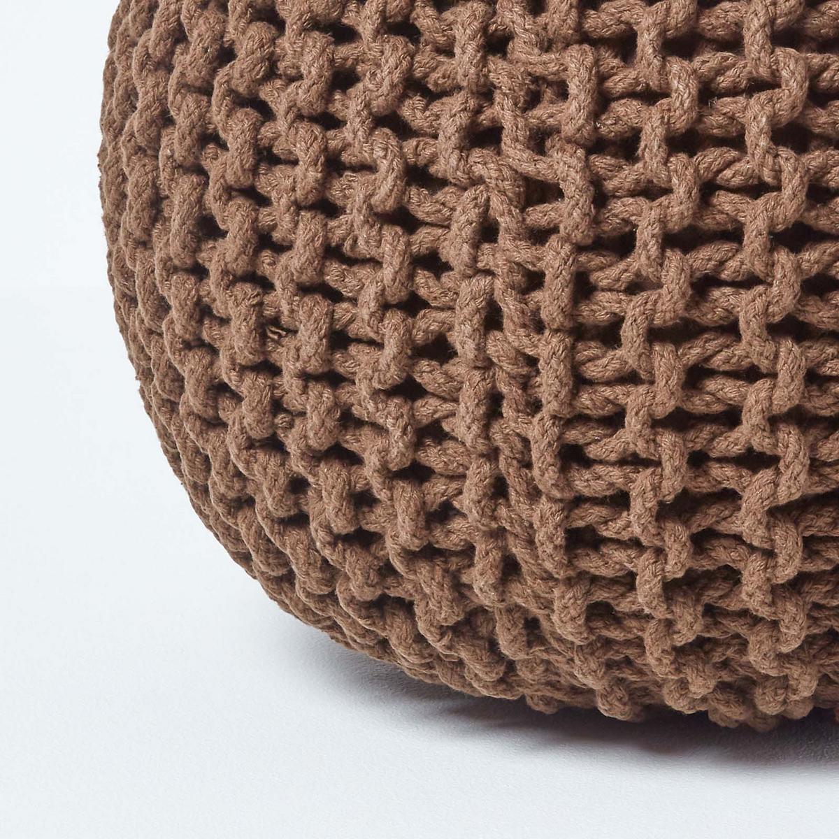 STRICK-POUF braun, 40/40/35 cm - Braun, Textil (40/35/40cm) - Homescapes
