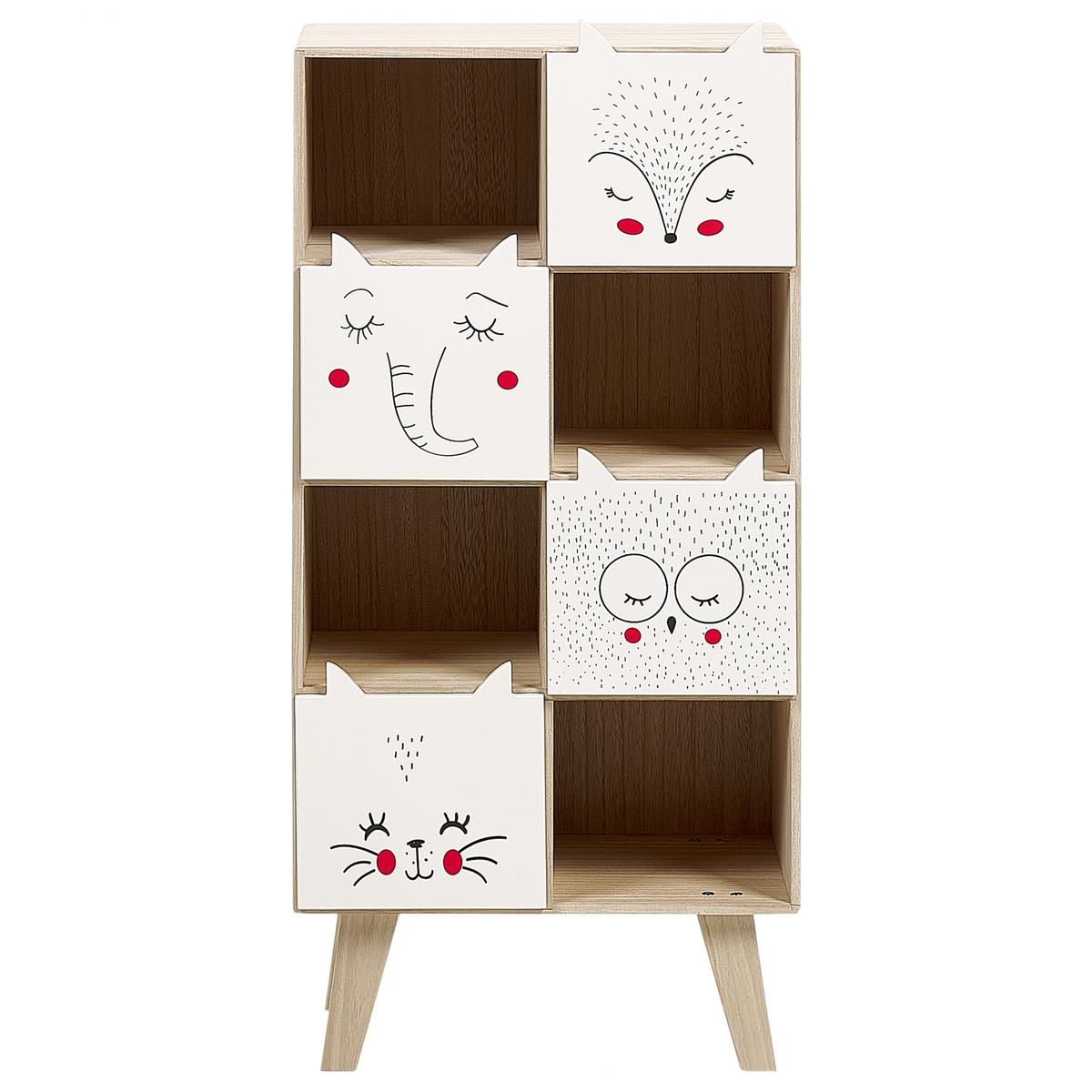 BÜCHERREGAL mit 4 Ebenen 79 cm Hellbraun Rupert - Braun/Weiß, Holzwerkstoff (40/79/25cm) - Beliani