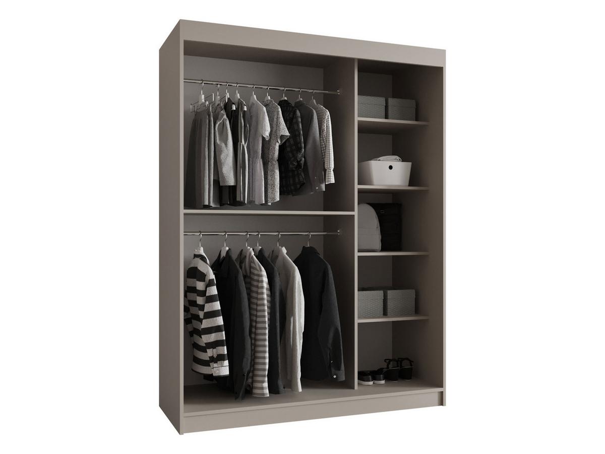 SCHWEBETÜRENSCHRANK Bahrajn 150 - Kaschmir/Silberfarben, Holzwerkstoff/Kunststoff (150/200/62cm) - MIRJAN24
