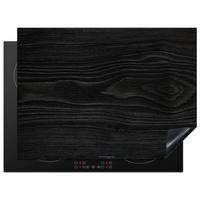 HERDABDECKPLATTE Schwarz - Holzoptik Induktionsmatte 71x52 cm - Schwarz, Kunststoff (71/52/0.2cm) - MuchoWow