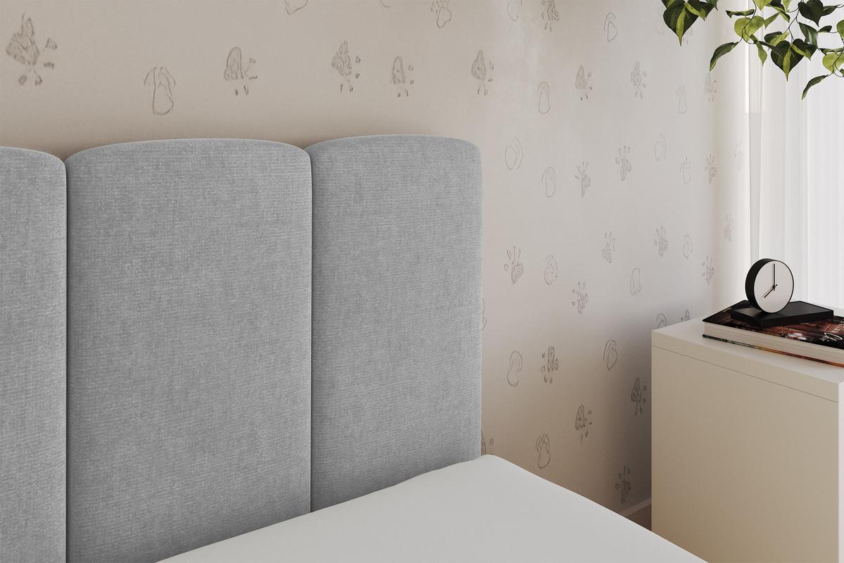 EINZELLBETT Jugendbett mit Bettkasten, Rechts - DEXY 80x200 Grau - Silberfarben, Holzwerkstoff/Textil (80/200cm) - ALTDECOR