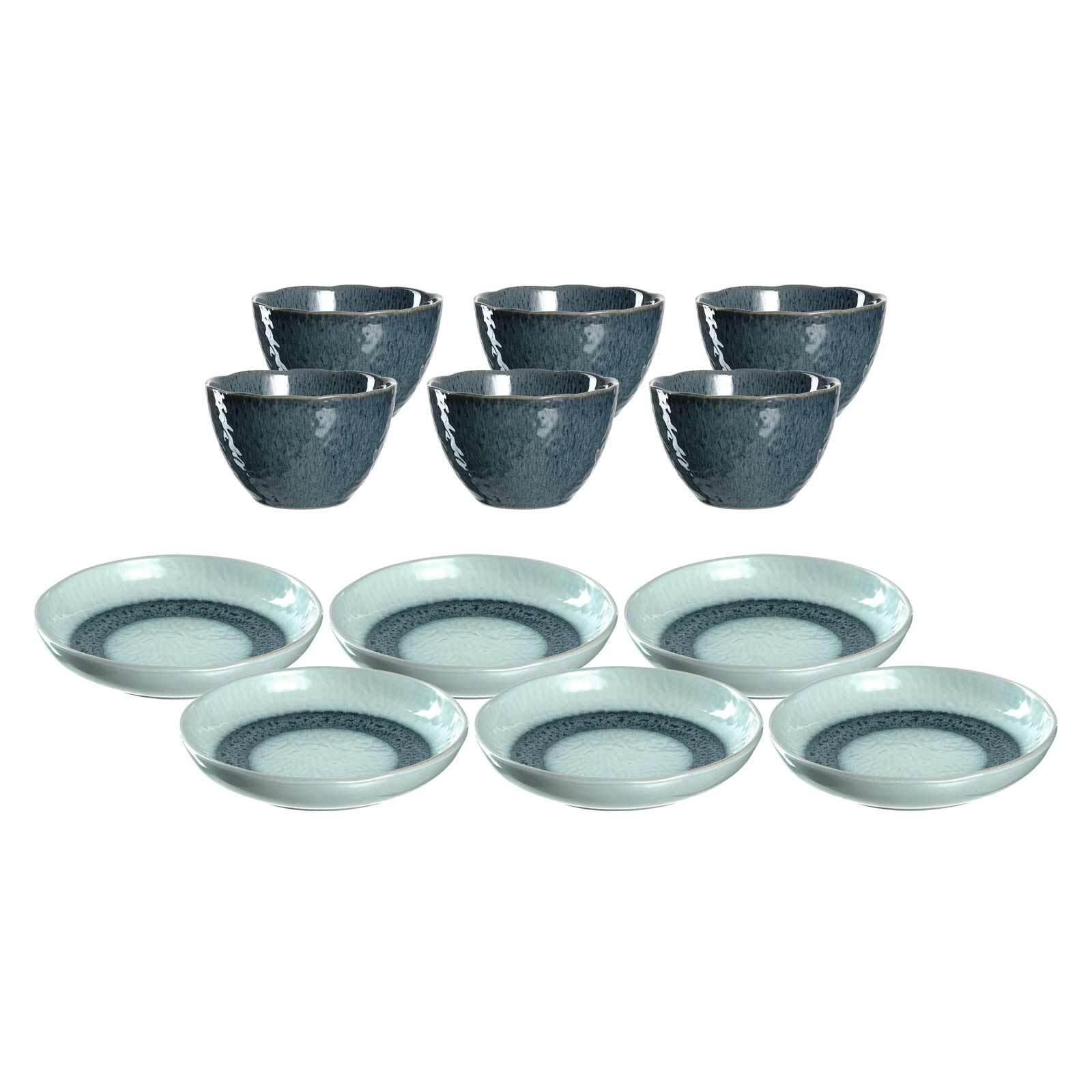 TELLERSET Matera blau 12er Set - Blau, Keramik (2/2/2cm) - Leonardo Living