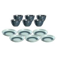 TELLERSET Matera blau 12er Set - Blau, Keramik (2/2/2cm) - Leonardo Living