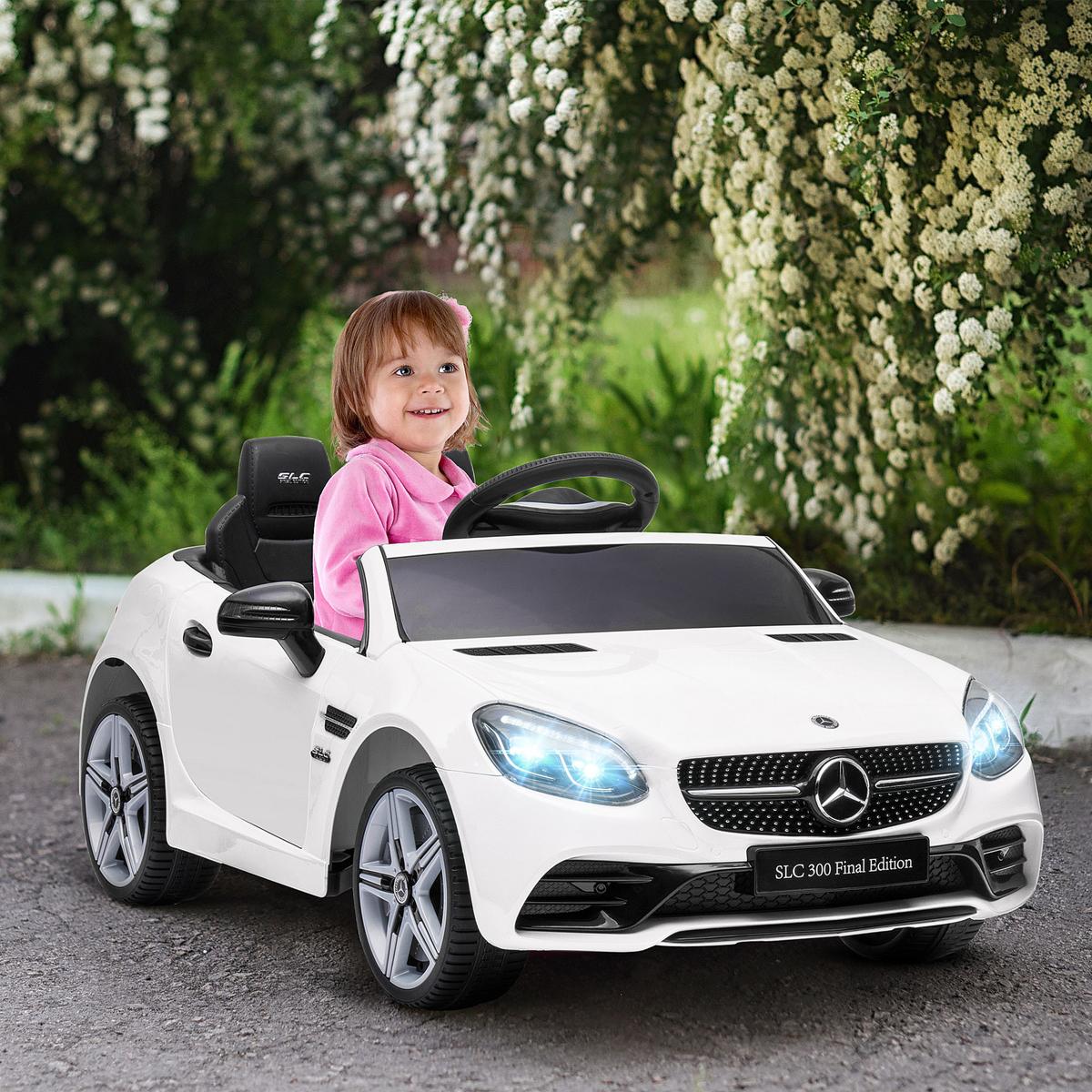 12 V Kinder Elektroauto, Kinderfahrzeug mit Ferbedienung, Kinderauto, Weiß - Weiß, Metall (107/62.5/44cm) - AIYAPLAY