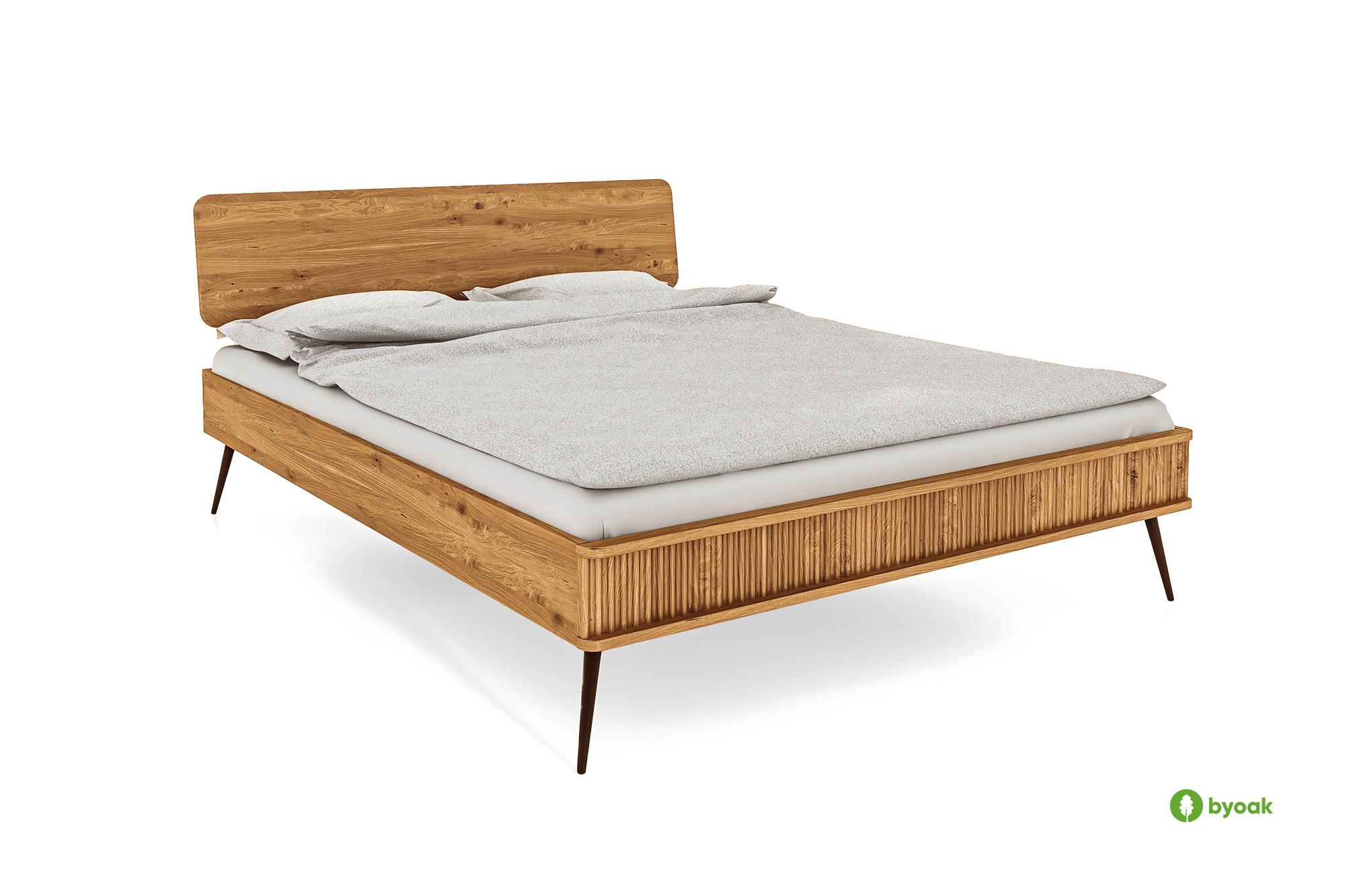 BETT LINA 1 120x220 Wildeiche - Wildeiche/Schwarz, Holz/Metall (120/220cm) - byoak