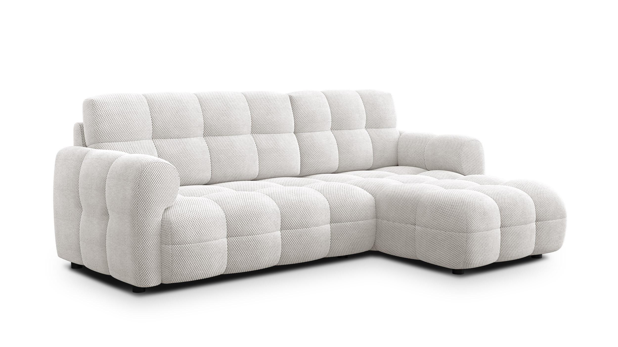 ECKSOFA MELLOW 3-Sitzer, creme - Creme/Schwarz, Holz/Textil (232/156cm) - Wozimo