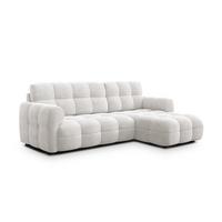 ECKSOFA MELLOW 3-Sitzer, creme - Creme/Schwarz, Holz/Textil (232/156cm) - Wozimo
