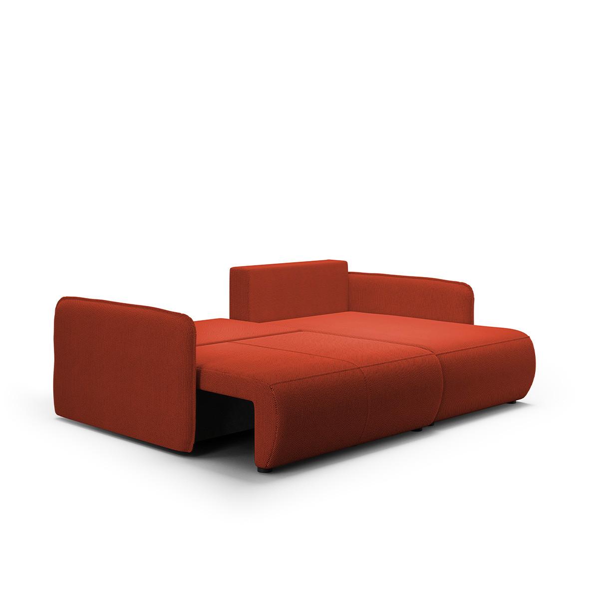 ECKSOFA Claudio 3 Sitzplätze Bordeaux - Rot, Holz (207/148cm) - Petits-meubles