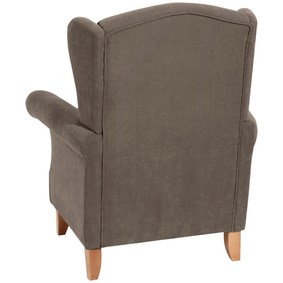 OHRENSESSEL Katria Bezug Veloursstoff Buche natur / sahara - Gelb, Kunststoff (88/108/84cm) - 58aufmkessel