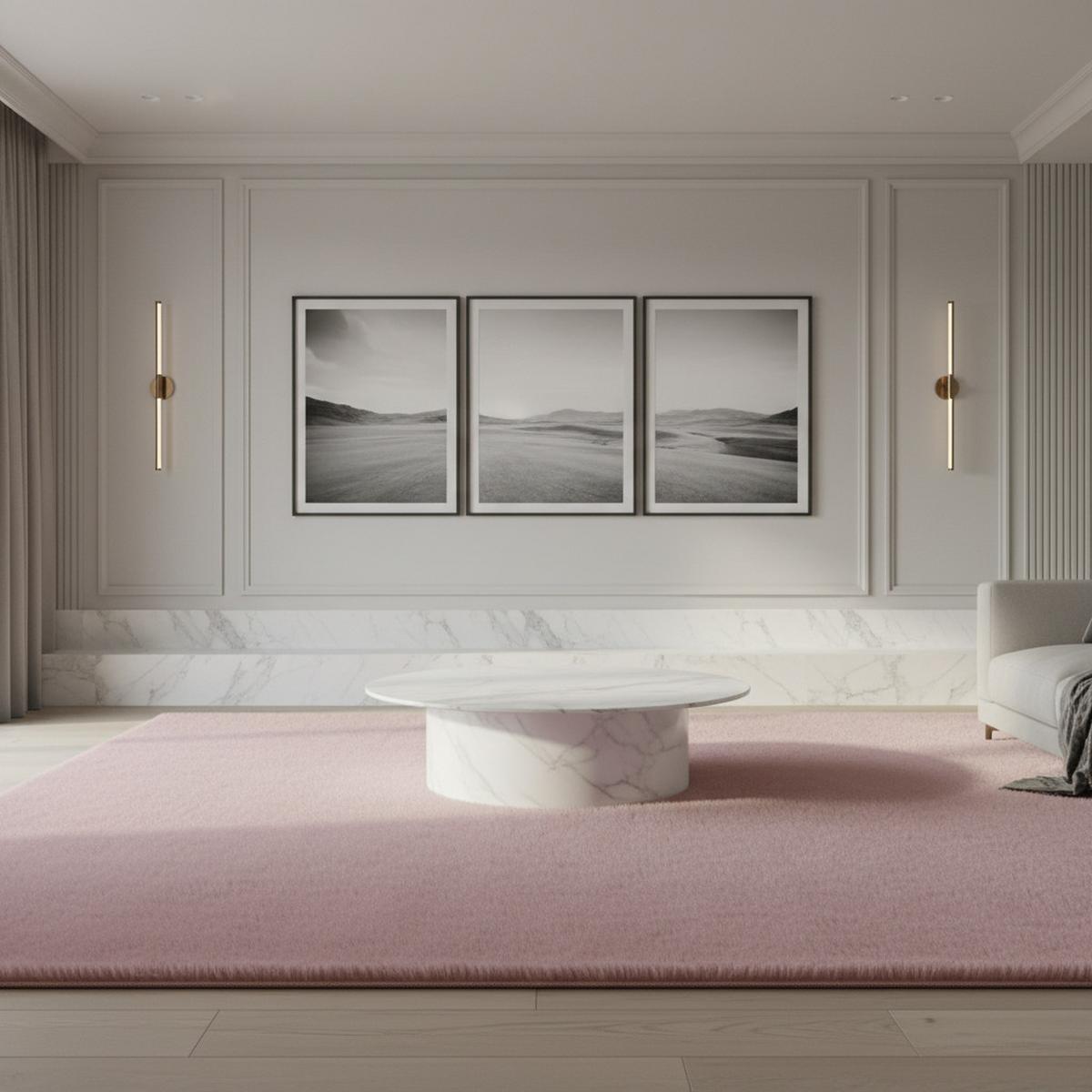 KURZFLORTEPPICH Waschbar NECKAR, einfarbig, aus Polyester, Rosa, 80 x 150 cm - Rosa, Textil (150/80cm) - KADIMA DESIGN
