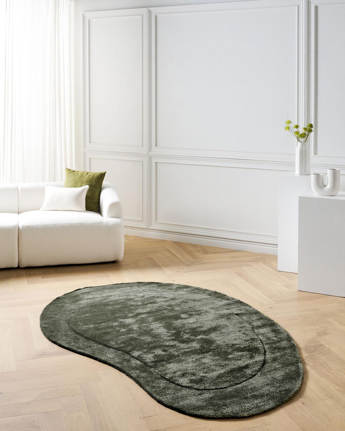 TEPPICH Dunkelgrün 160/230 cm Viskose Masso - Grün, Textil (160/230cm) - Beliani