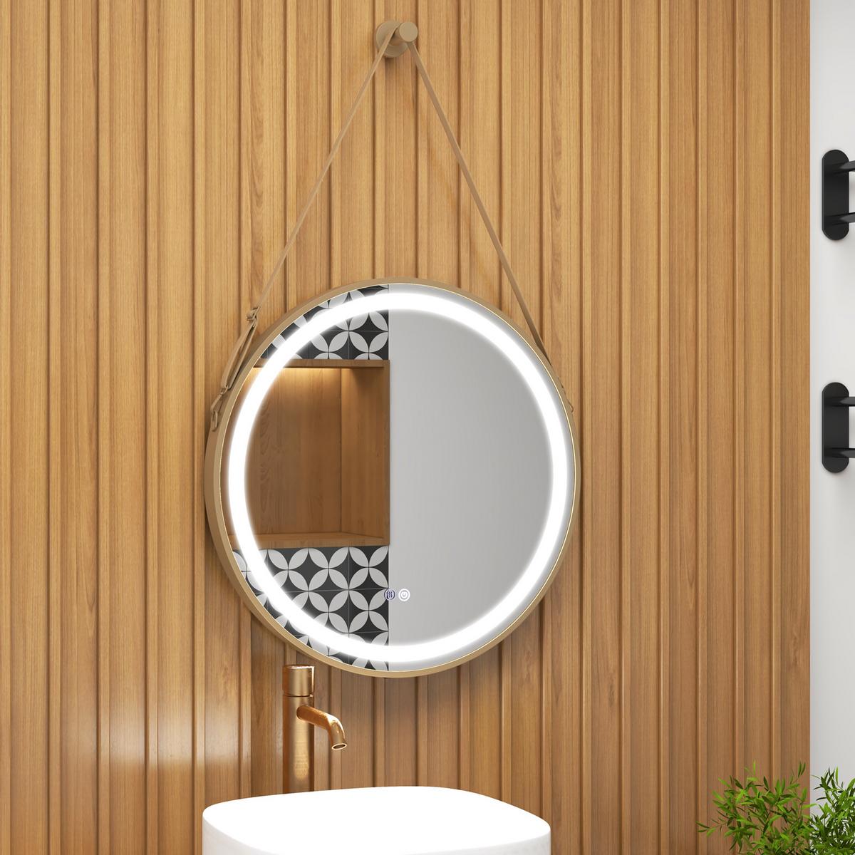 BADEZIMMERSPIEGEL Silber - Silberfarben, Glas (60/4.5/60cm) - COSTWAY