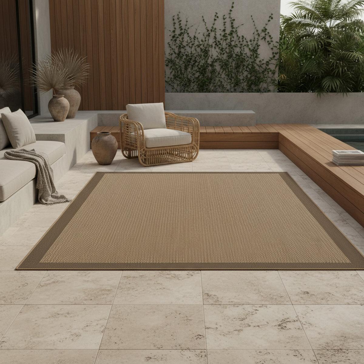 TEPPICH Outdoor ARLBERG in Beige, in Jute-Optik, aus Polypropylen, 160 x 230 cm - Beige, Textil (230/160cm) - KADIMA DESIGN