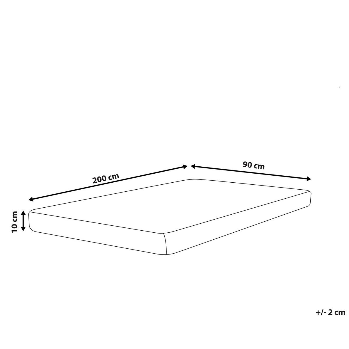 SCHAUMSTOFFMATRATZE mittelfest 90/200/10 cm Piccolo - Weiß, Textil (90/200cm) - Beliani