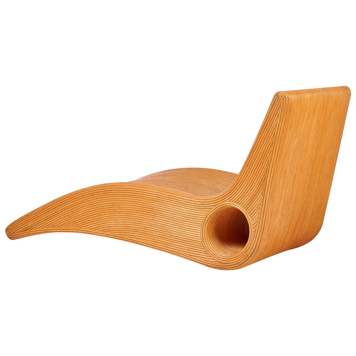 GARTENLIEGE Heller Holzfarbton Airole - Hellbraun, Naturmaterialien (68/95/186cm) - Beliani