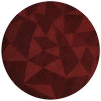WOLLTEPPICH DEBEN, geometrisch, Rot, Ø 160 cm - Rot, Textil (160/160cm) - KADIMA DESIGN