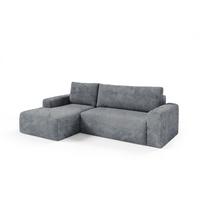 ECKSOFA Romeo 3 Sitzplätze Dunkelgrau - Grau, Holz (268/163cm) - Petits-meubles