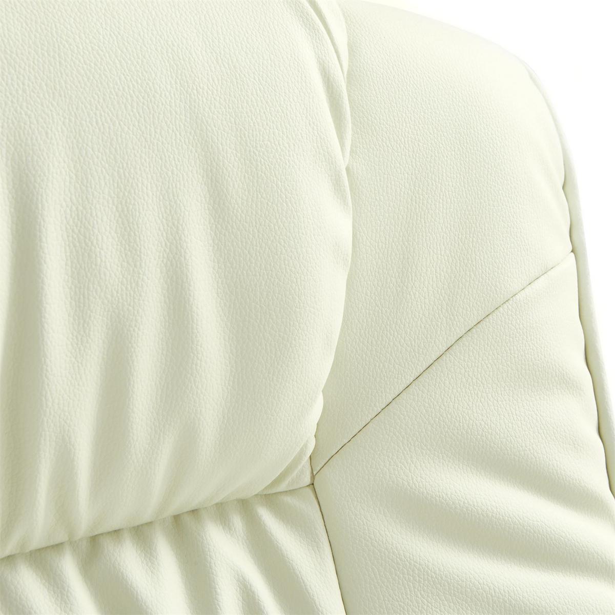 RELAXSESSEL KUNSTLEDER, SET MIT HOCKER CHARLY - Weiß, Textil (76/87/61cm) - IDIMEX