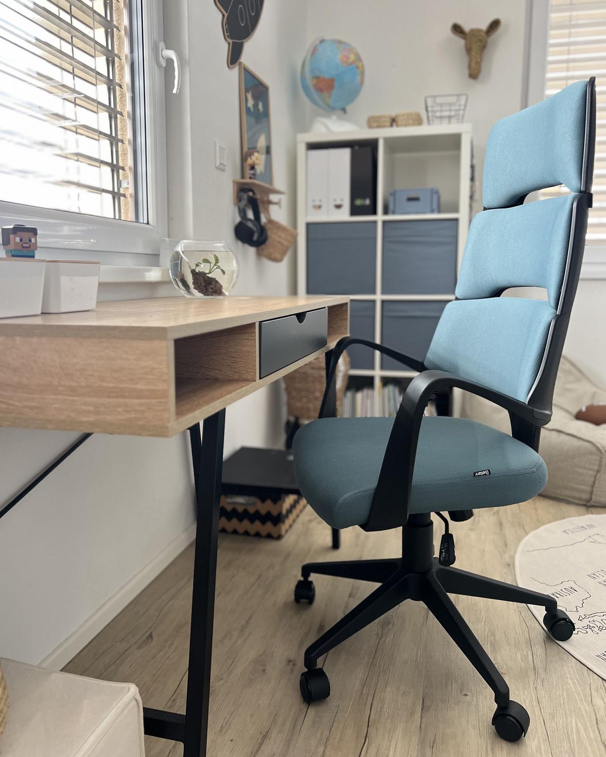 BÜROSTUHL Kunststoff Blau Grandiose - Blau, Textil (66/118/52cm) - Beliani