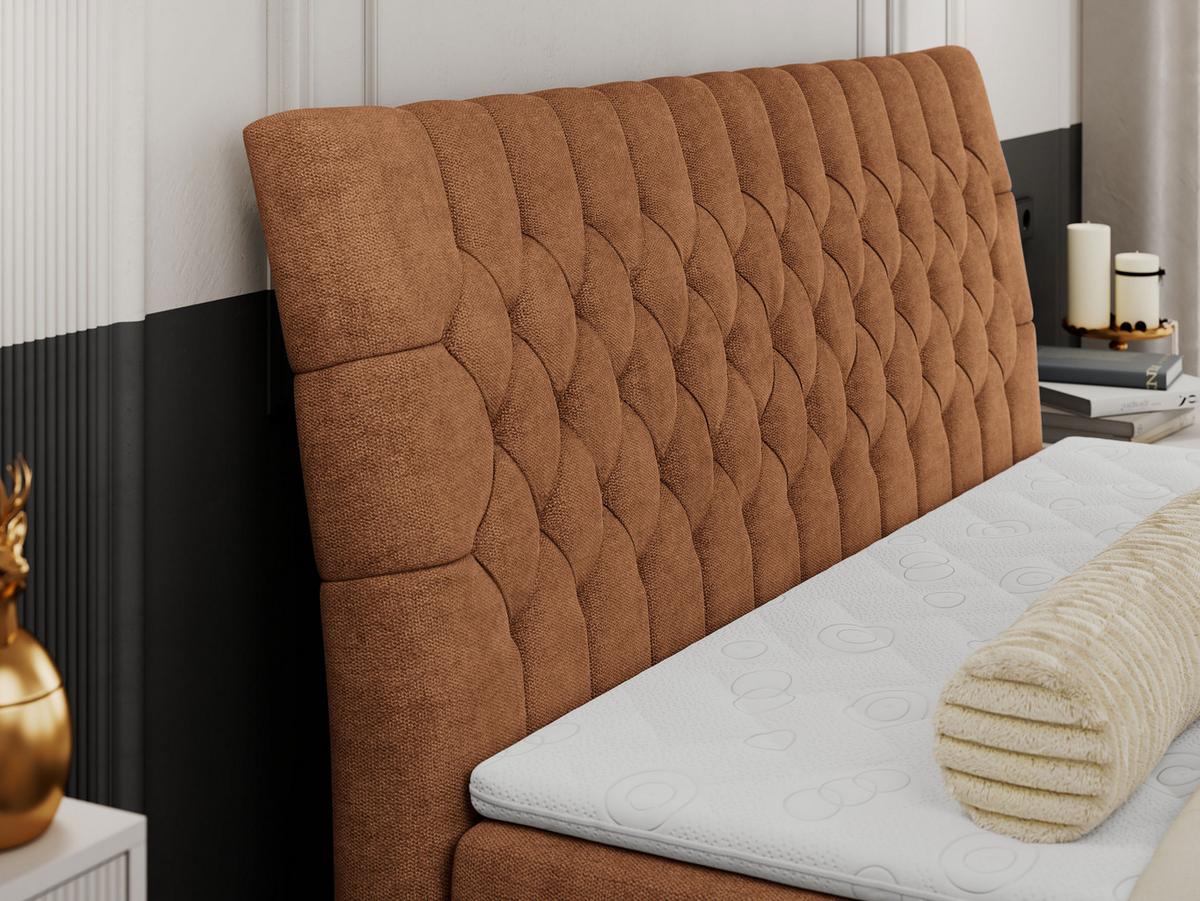 BOXBETT MILEN 140/200 Orange Struktur - H3 - Orange, Holz/Textil (140/200cm) - MKS
