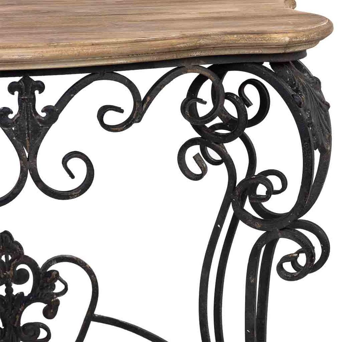 EMPFANGSTISCH aus Holz und Metall, gealtert 87x41X80h cm - Schwarz, Holz (41/87/80cm) - Wanderlust