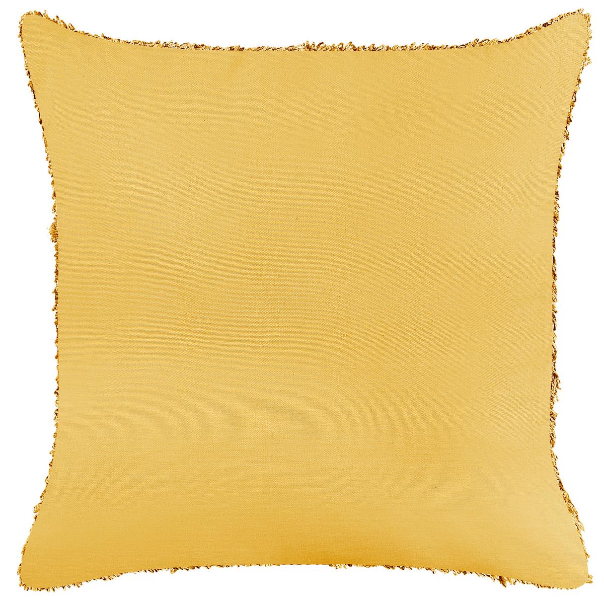 DEKOKISSEN 2er-Set Gelb 45/45 cm Rhoeo - Gelb, Naturmaterialien/Textil (45/45cm) - Beliani