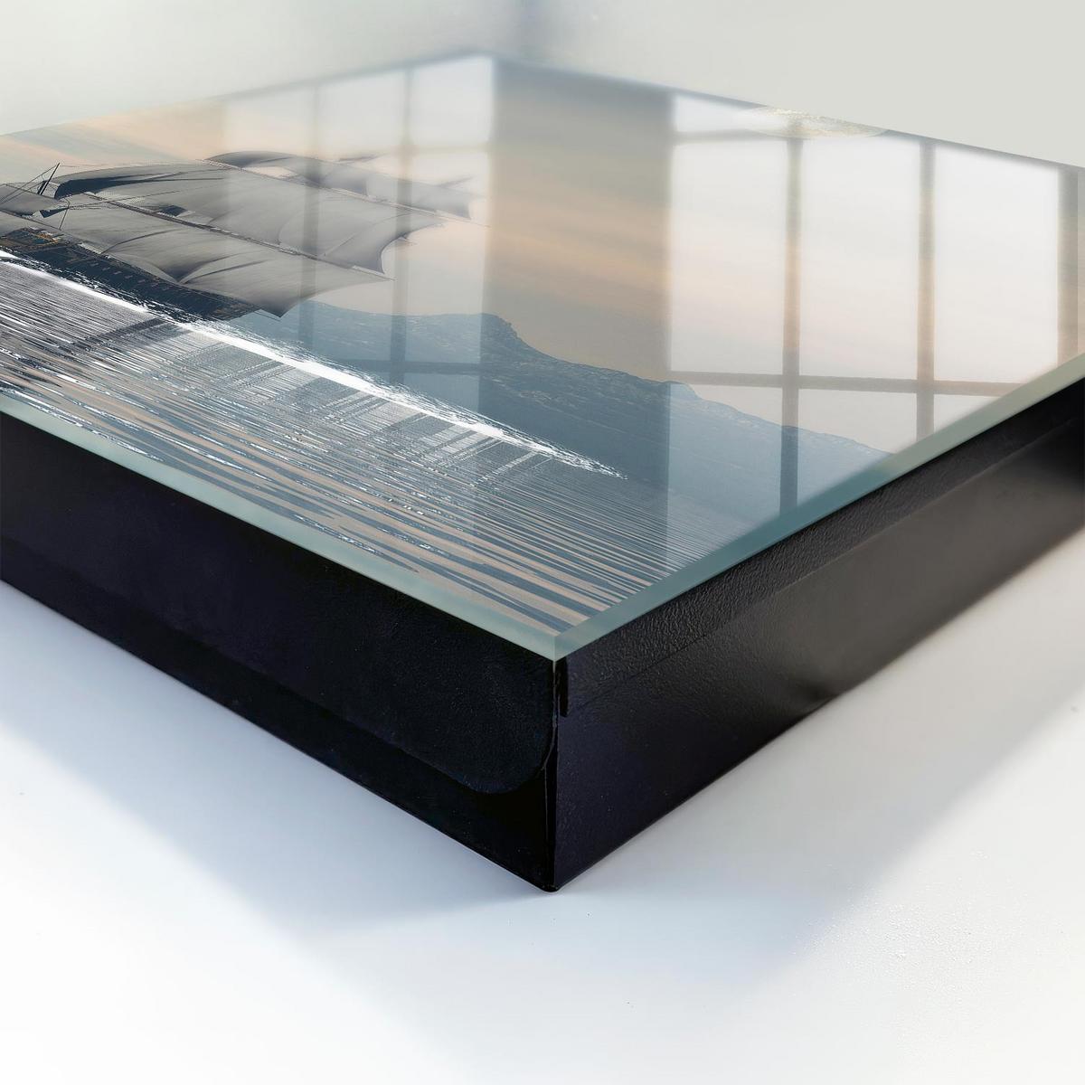 SCHLÜSSELBOX Schwarz 30x30 cm- Türöffnung nach rechts - Seekreuzfahrt - Grau, Metall (30/30/5cm) - TULUP
