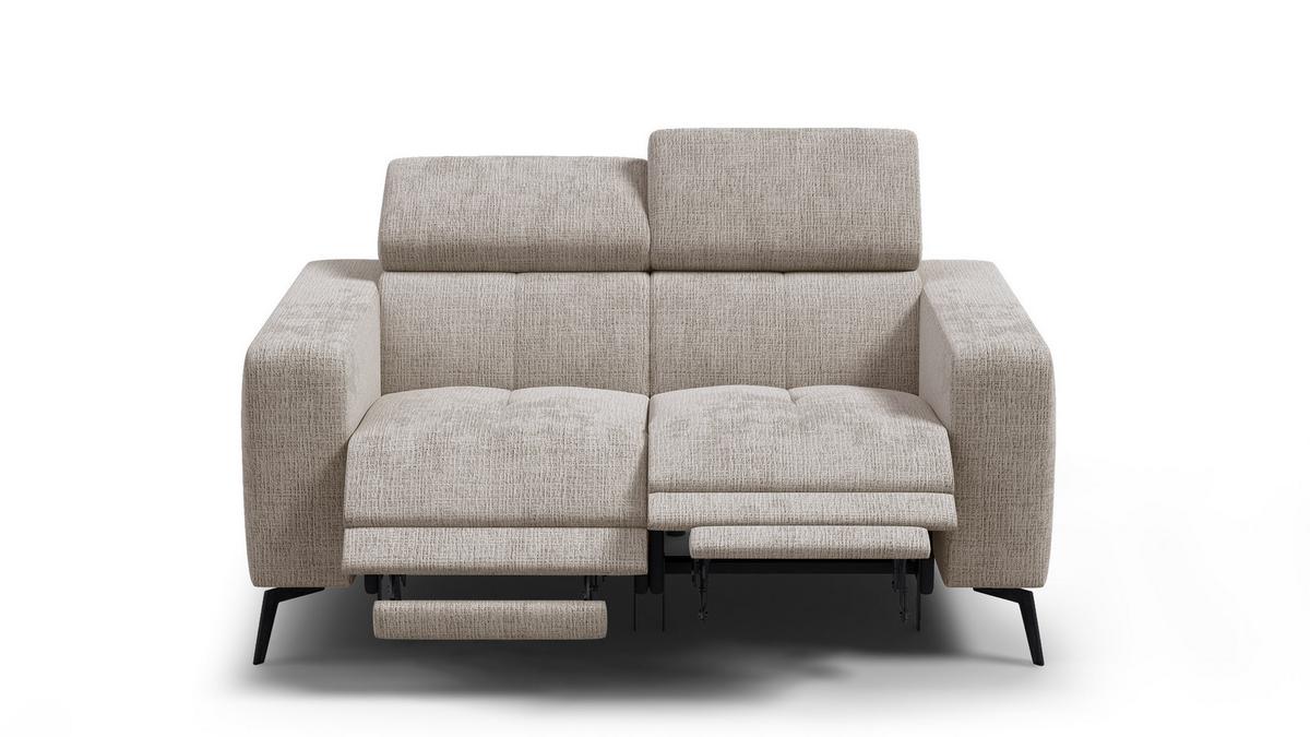 RELAXSOFA MORELLO 2-Sitzer, beige, 2 x Relax Zero Gravity - Beige, Holz/Textil (164/82/103cm) - Wozimo