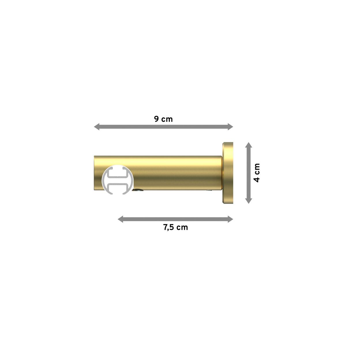 GARDINENSTANGE INNENLAUF Platon Luino 180 cm, 1-läufig, 20 mm Ø Messing-Optik - Messingfarben, Metall (180cm) - INTERDECO