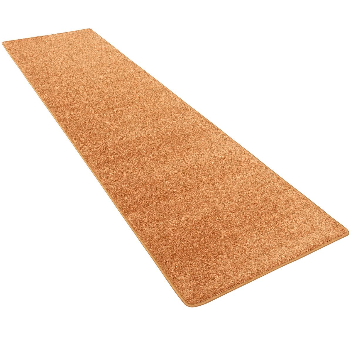 HOCHFLOR VELOURS LÄUFER TEPPICH LUNA - Terracotta, Textil (80/400cm) - Snapstyle