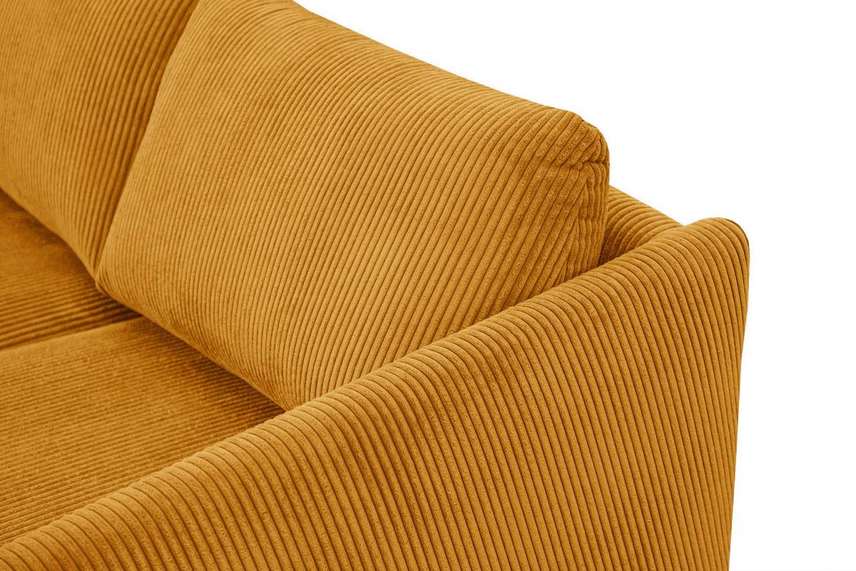SOFA VILT 3-Sitzer, honig - Schwarz/Honig, Holzwerkstoff/Textil (202/89/94cm) - Wozimo