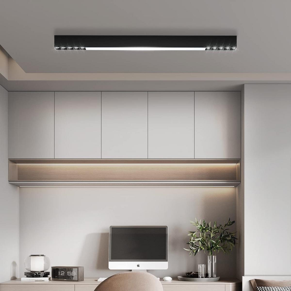 LED-DECKENLEUCHTE Ritter 80/3.5/5.5 cm - Schwarz, Metall (3.5/80/5.5cm) - Nettlife