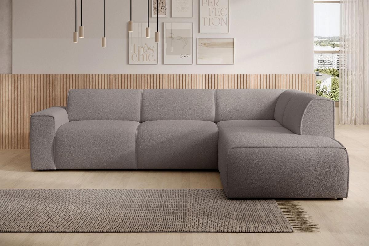 ECKSOFA Bouvi Graubraun rechts - Graubraun/Schwarz, Kunststoff/Textil (220/292cm) - Selsey