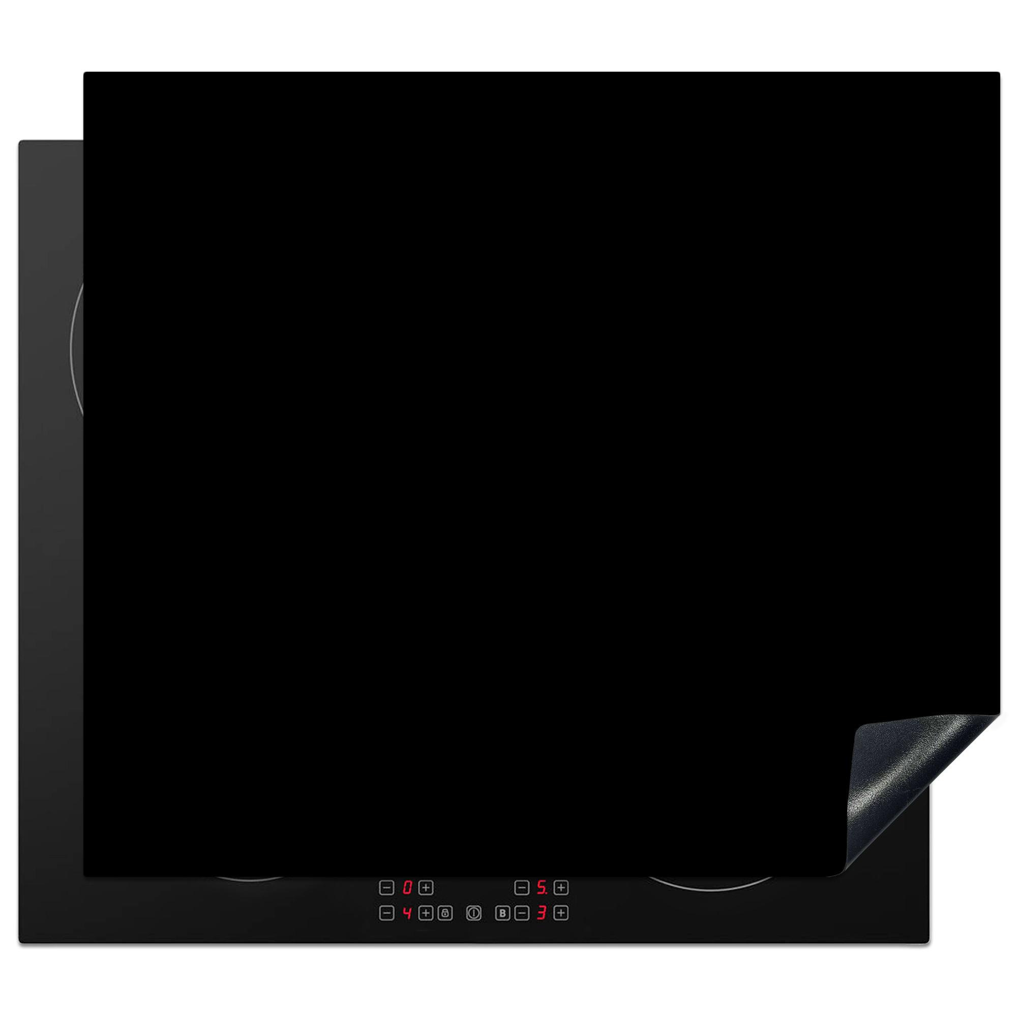 HERDABDECKPLATTE Schwarz - Einfarbig Herdabdeckung Induktionsfeld 60x52 cm - Schwarz, Kunststoff (60/52/0.2cm) - MuchoWow