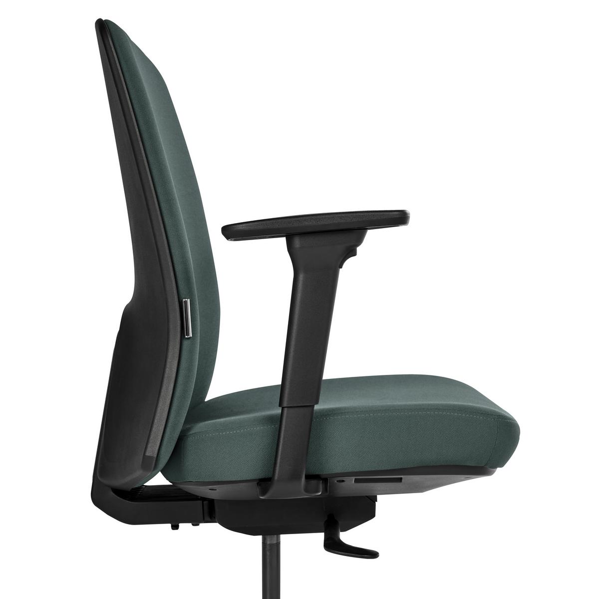 BÜROSTUHL Stoff Dunkelgrün Kamilon - Dunkelgrün/Schwarz, Textil (60/98/65cm) - Beliani