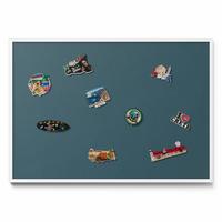 MAGNETTAFEL 100x70 cm Weißer Rahmen Dunkles Petrol - Pastellblau, Metall (100/70/0.4cm) - TULUP