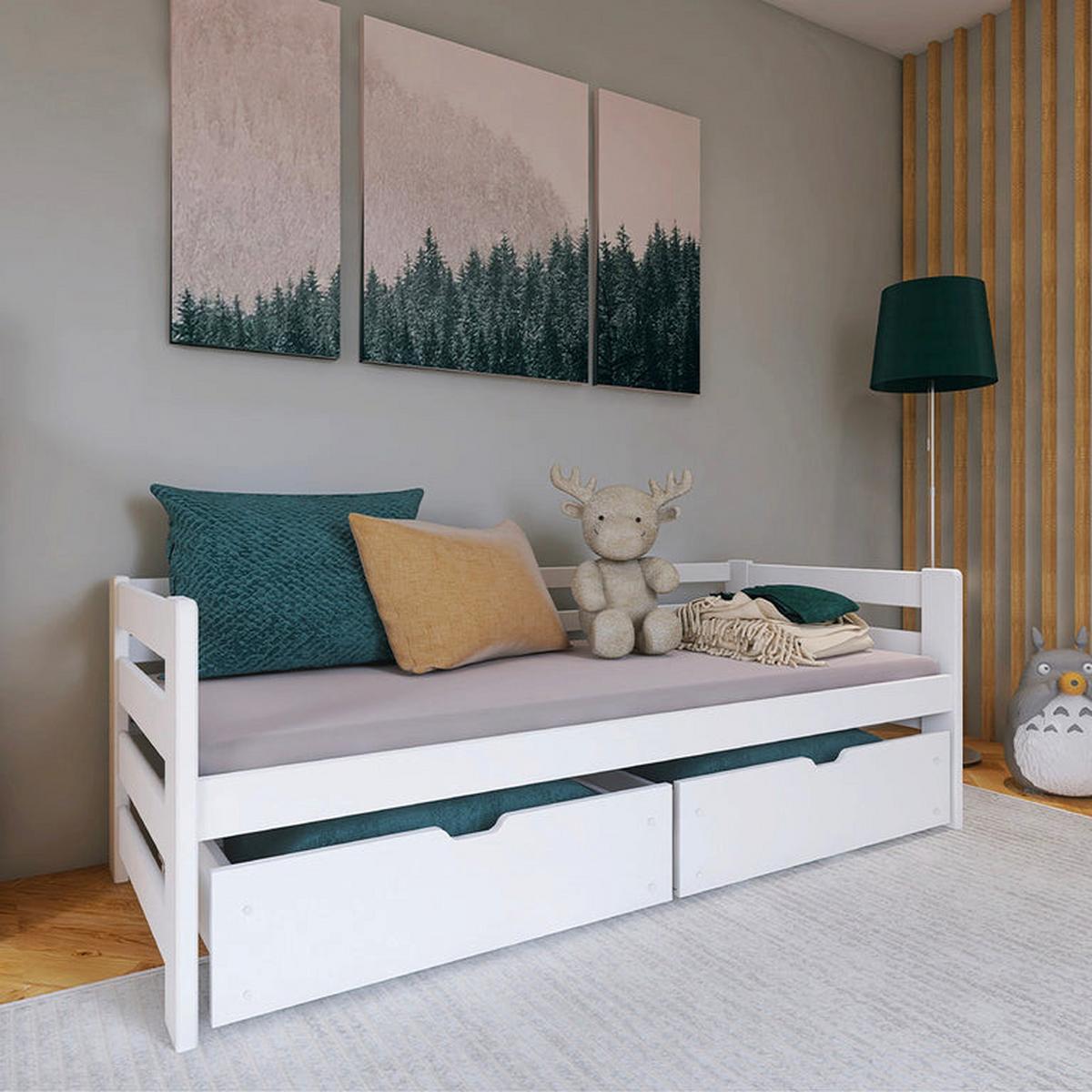 BETT 90/200 Erwan Weiß - Weiß, Holzwerkstoff (90/200cm) - Petits-meubles