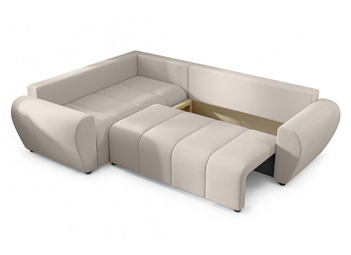 ECKSOFA L Form Malatya MAX Beige 246/145/80 cm stilvolle mit Schlaffunktion L - Beige/Schwarz, Kunststoff/Textil (175/235cm) - AX Living