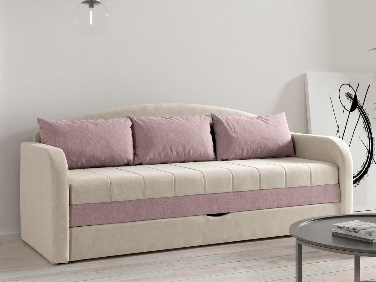 SCHLAFSOFA Tenus - Beige/Schwarz, Holz/Textil (208/86/76cm) - MIRJAN24