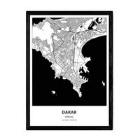 POSTER Karte Von Dakar - Senegal A3 Rahmenlos - Klar, Papier (29.7/5/42cm) - Nacnic