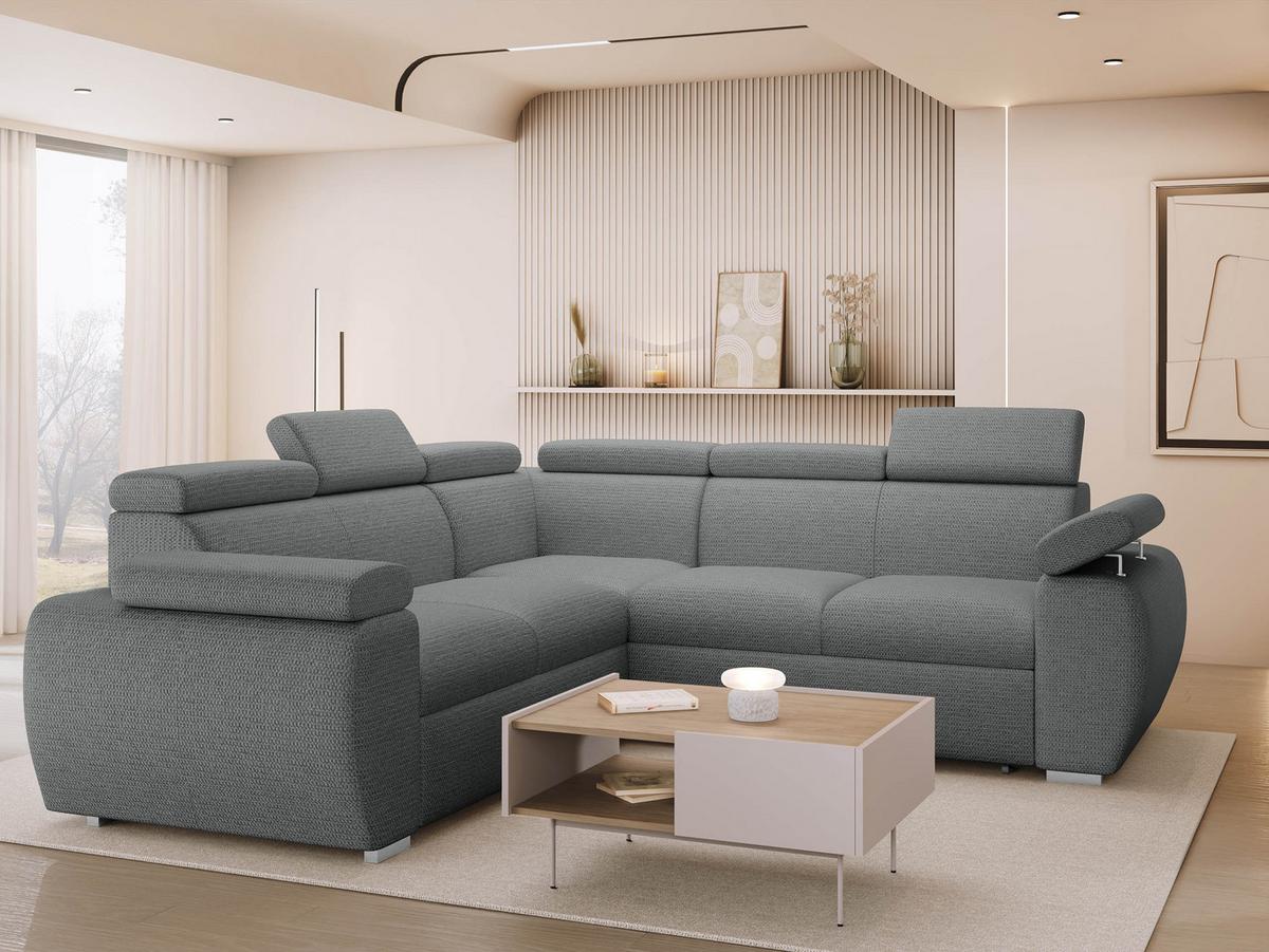 ECKSOFA Boston Maxi - Chromfarben/Silberfarben, Holz/Textil (260/260cm) - MIRJAN24