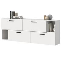 SIDEBOARD weiß 176 cm, Kommode hängend / stehend - Schwarz/Weiß, Holzwerkstoff/Kunststoff (176/65/34cm) - Inn.Furn