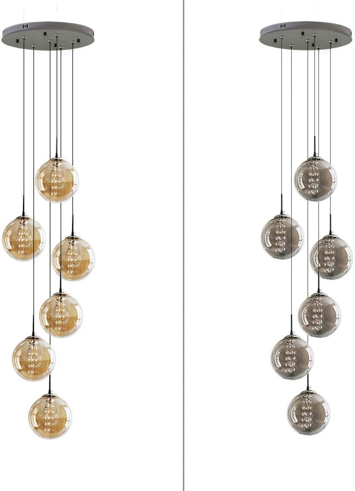 LED-HÄNGELEUCHTE Brilvind 30/30/150 cm - Bernsteinfarben, Glas (30/30/150cm) - ZMH