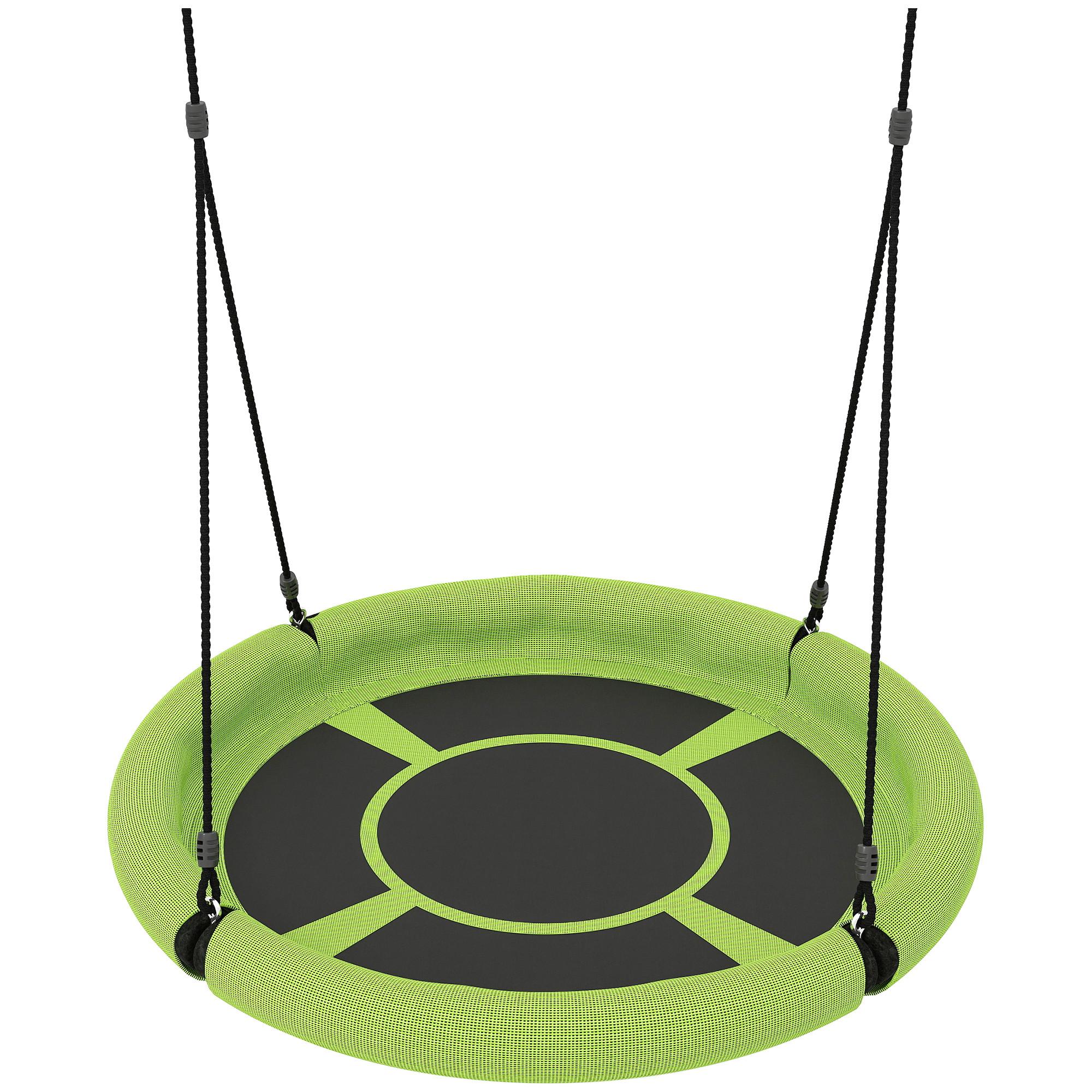 KINDERSCHAUKEL, Grün+Schwarz, Metall, Netzstoff - Grün, Metall (98/98cm) - AIYAPLAY
