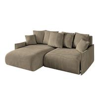 ECKSOFA Ottomane links ONESK-L-v1 216x177x72 Braun Velours - Braun, Holzwerkstoff/Kunststoff (216/177cm) - ALTDECOR