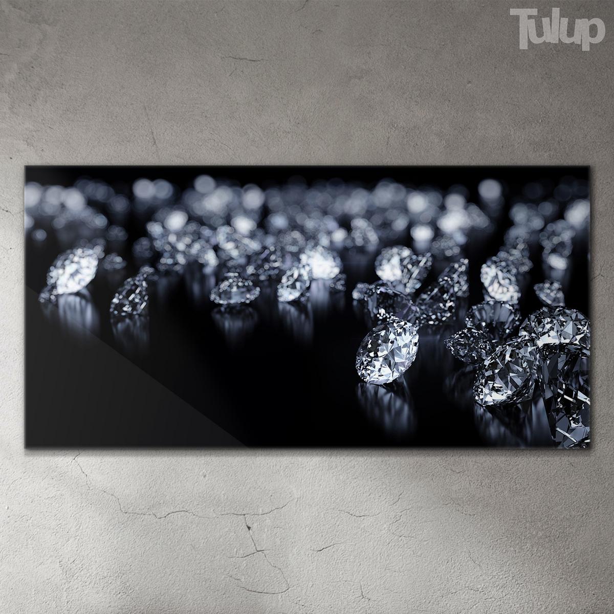 GLASBILD 140x70 cm Edelsteine - Schwarz, Glas (140/70cm) - TULUP