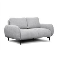 SOFA FEBE 2-Sitzer, hellgrau - Hellgrau/Schwarz, Holz/Textil (160/82/96cm) - Wozimo