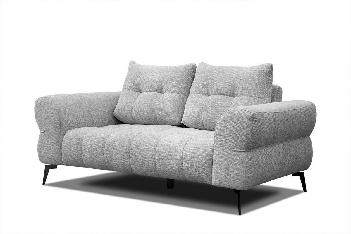 SOFA SALVINI 2-Sitzer, hellgrau - Hellgrau/Schwarz, Holzwerkstoff/Textil (176/88/99cm) - Wozimo